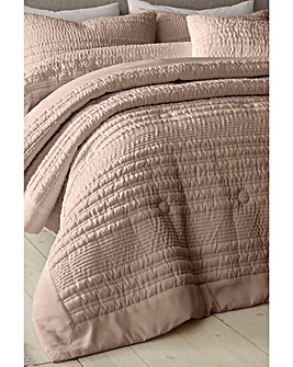 Catherine Lansfield Lennon Stripe Seersucker Bedspread