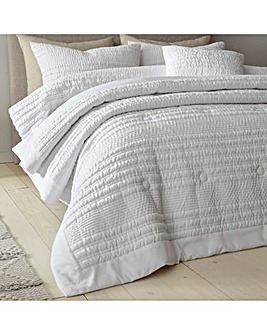 Catherine Lansfield Lennon Stripe Seersucker Bedspread