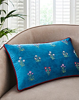 Chrissy Velvet Embroidered Boudoir Cushion