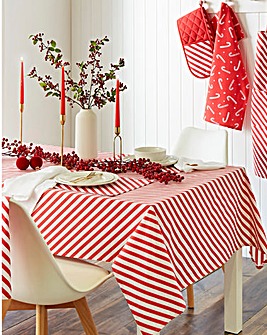 Catherine Lansfield Candy Cane Table Cloth