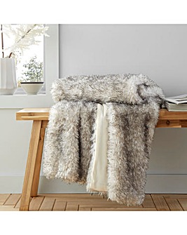 Catherine Lansfield Arctic Fox Faux Fur Throw