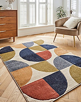 Sara Carved Multicoloured Geo Rug