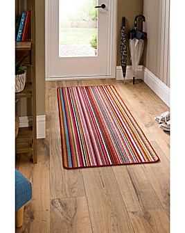 My Mat Candy Multi Stripe Washable Runner - Bright