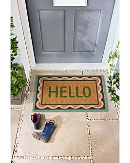 My Mat Hello Scallop Coir Doormat