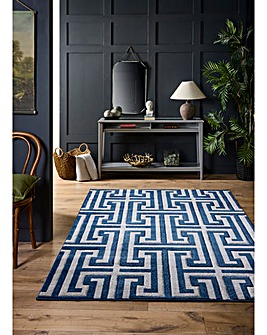 Greek Key Textured Rug