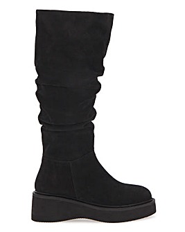 Serenity Wedge Knee Boots Wide Fit Super Curvy Calf