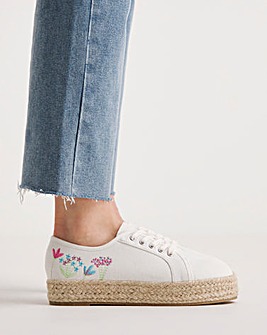 Kira Embroidered Espadrilles Wide Fit