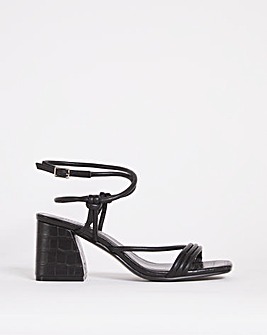 Ankle Strappy Block Heel Sandals Wide