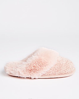 Gia Knitted Mule Slippers Wide Fit