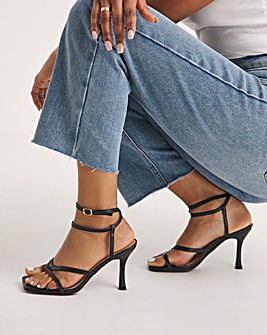 Carrieann Strappy Ankle Tie Sandals Wide Fit