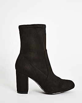 Heeled Sock Ankle Boots Wide Fit