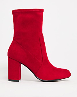Scarlett Heeled Sock Ankle Boots Ex Wide Fit