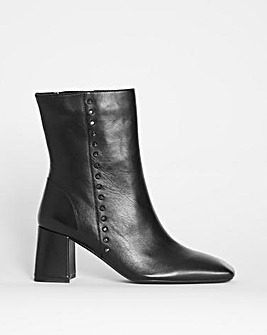 Luna Leather Heeled Ankle Boot Ex Wide Fit