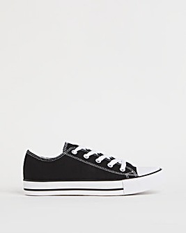 Canvas Lace Up Trainers Ex Wide Fit