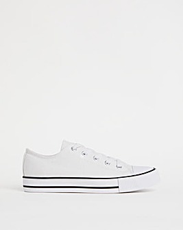 Willow Canvas Lace Up trainer Ex Wide Fit