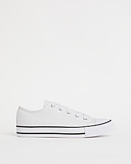 Canvas Lace Up Trainers Wide Fit