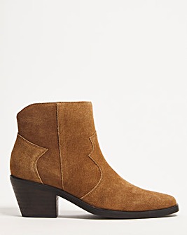 Annie Western Heeled Ankle Boots Wide Fit