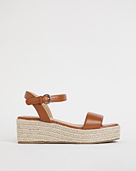 Daria Square Toe Espadrille Flatform Sandals Wide Fit