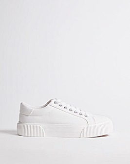 Sicilly Canvas Trainers Chunky Ribbed Sole Extra Wide EEE Fit