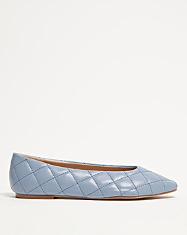 Draconia Quilted Square Toe Ballerina Wide Fit