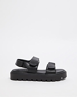 Fabia Chunky Touch And Close Flatform Sandals Ex Wide Fit