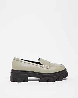 Messina Lug Sole Chunky Loafer Shoes Wide Fit