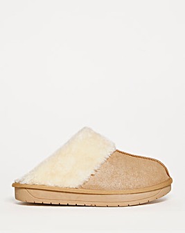 Closed Toe Faux Fur Lined Slippers Wide