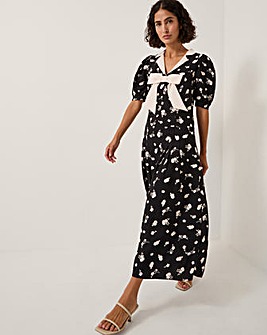 Monsoon Mabli Floral Bow Midi Tea Dress