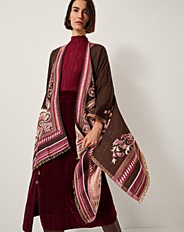 Monsoon Crissy Jacquard Wrap Cardigan