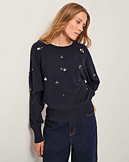 Monsoon Sable Sequin Embellished Jumper