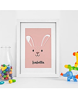 Personalised Pink Bunny Wall Art