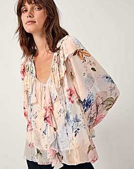 Monsoon Sasha Floral Ruffle Blouse