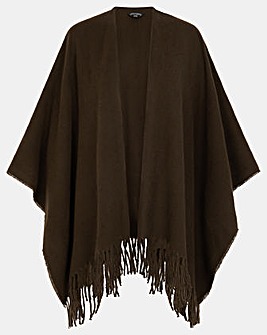 Accessorize Fringe Trim Poncho