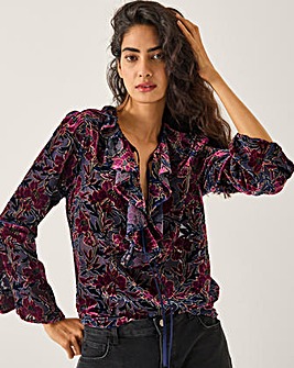Monsoon Milena Devore Ruffle Blouse