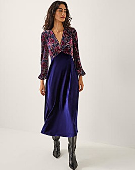 Monsoon Milena Floral Velvet Midi Dress