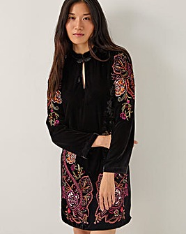 Monsoon Faye Velvet Mini Tunic Dress