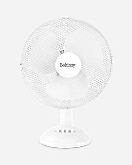 Beldray White 12 Inch Oscillating Desk Fan