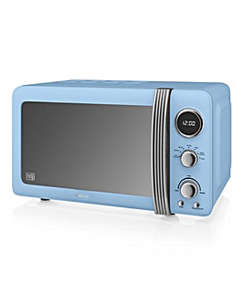 Swan SM22030LBLN 20Litre Retro Digital Microwave - Blue