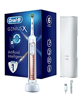FREE TRAVEL CASE! Oral-B Genius X Rose Gold Electric Toothbrush