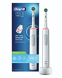 Oral-B Pro 3 3000 Cross Action White Electric Toothbrush