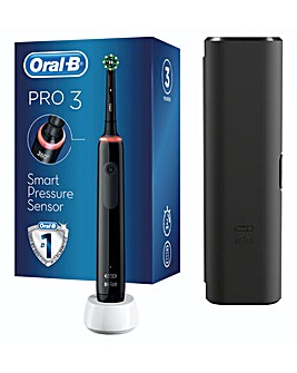 Oral-B Pro 3 3500 Cross Action Black Electric Toothbrush with Travel Case