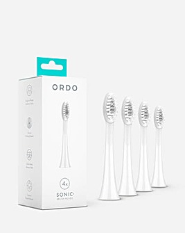 Ordo Sonic+ Brush Heads 4 Pack - White/Silver