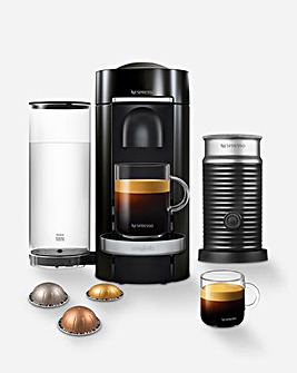 Nespresso 11387 Vertuo Plus Black Capsule Coffee Machine with Aeroccino Magimix
