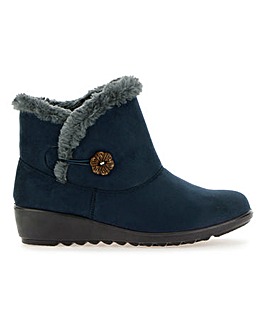 ladies wide fit fur lined ankle boots