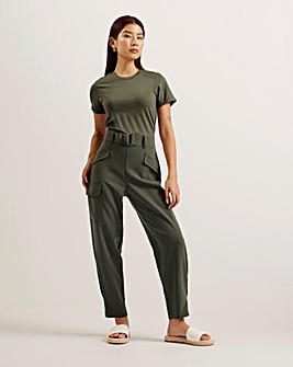 Ted Baker Graciej High Waisted Belted Tapered Cargo Jumpsuit