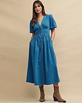 Nobody's Child Denim Starlight Midi Dress