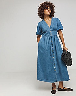 Nobody's Child Denim Starlight Midi Dress