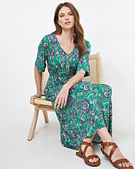 Julipa Jersey Button Through Midi Dress