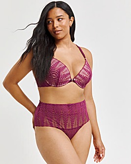 Figleaves Curve Opulence Lace Deep Brazilian Brief