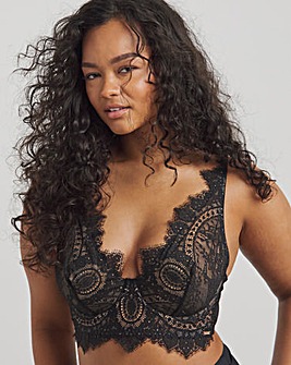 Figleaves Curve Adore Lace High Apex Full Cup Bra B-H - Black